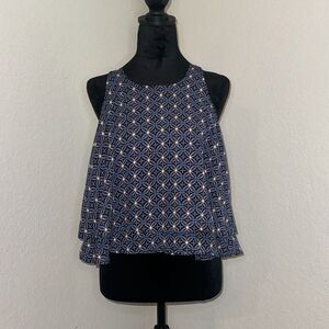 Hollister Boho Tank Top Women's M Multicolor Floral Round Neck Sleeveless
